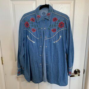 Vintage Embroidered Shirt - Size 12